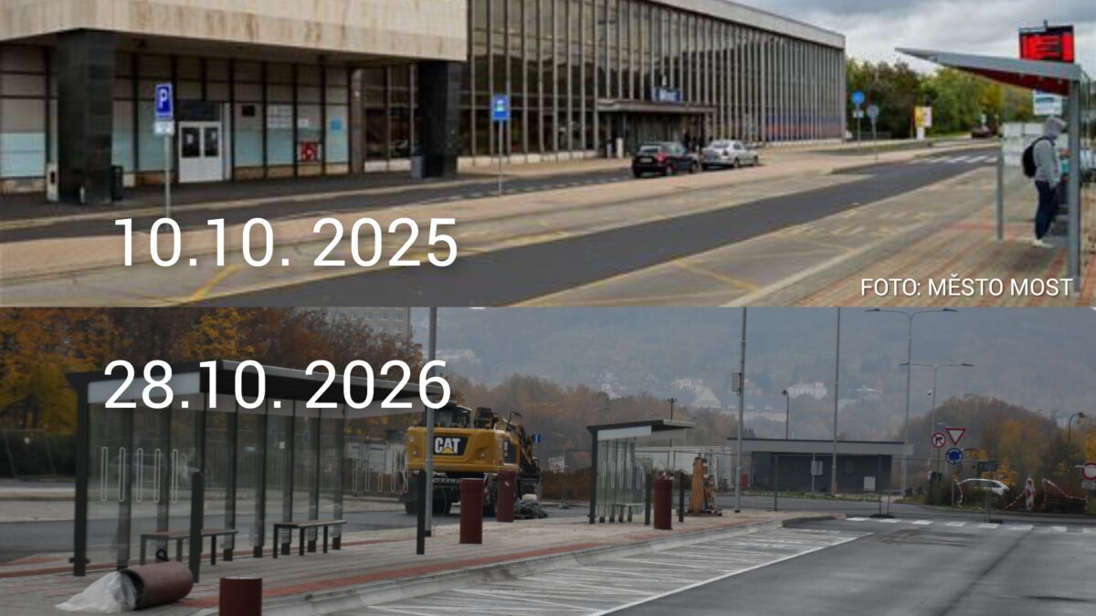OBRAZEM: Co se za rok změnilo? Autobusové nádraží v Mostě před rekonstrukcí a dnes