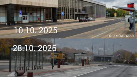 OBRAZEM: Co se za rok změnilo? Autobusové nádraží v Mostě před rekonstrukcí a dnes
